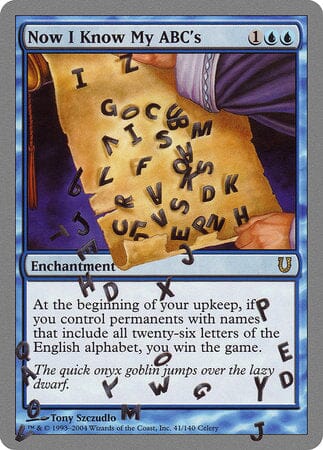 Now I Know My ABC's [Unhinged] MTG Single Magic: The Gathering  | Multizone: Comics And Games