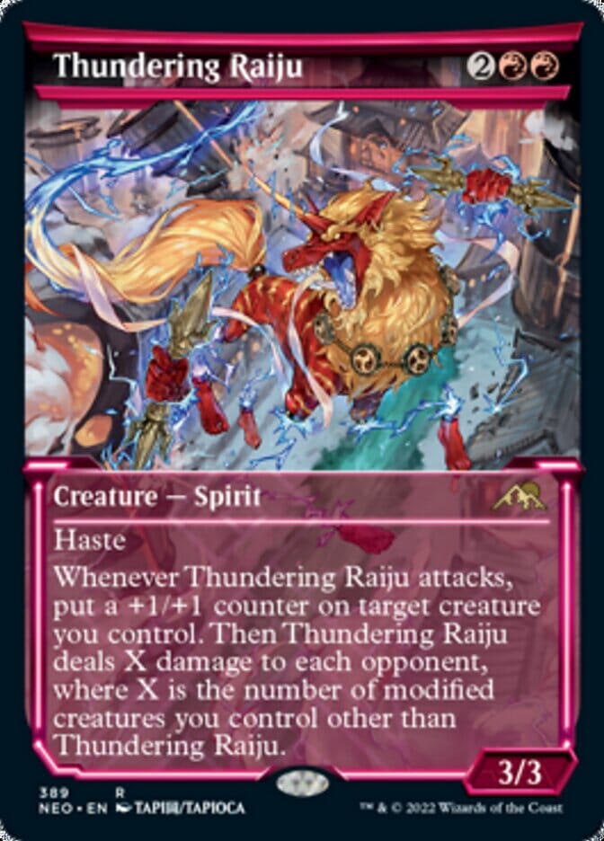 Thundering Raiju (Showcase Soft Glow) [Kamigawa: Neon Dynasty] | Multizone: Comics And Games