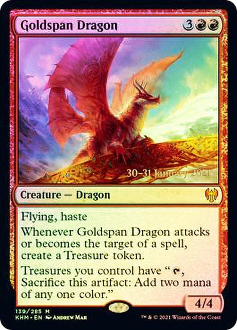 Goldspan Dragon [Kaldheim Prerelease Promos] MTG Single Magic: The Gathering  | Multizone: Comics And Games