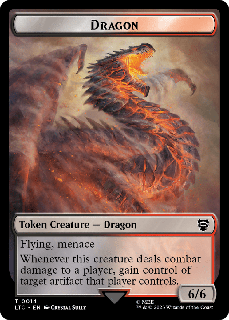 Dragon // Wraith Double-Sided Token [The Lord of the Rings: Tales of Middle-Earth Commander Tokens] MTG Single Magic: The Gathering  | Multizone: Comics And Games