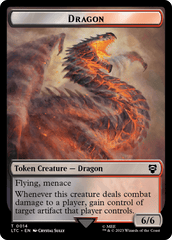 Dragon // Wraith Double-Sided Token [The Lord of the Rings: Tales of Middle-Earth Commander Tokens] MTG Single Magic: The Gathering  | Multizone: Comics And Games