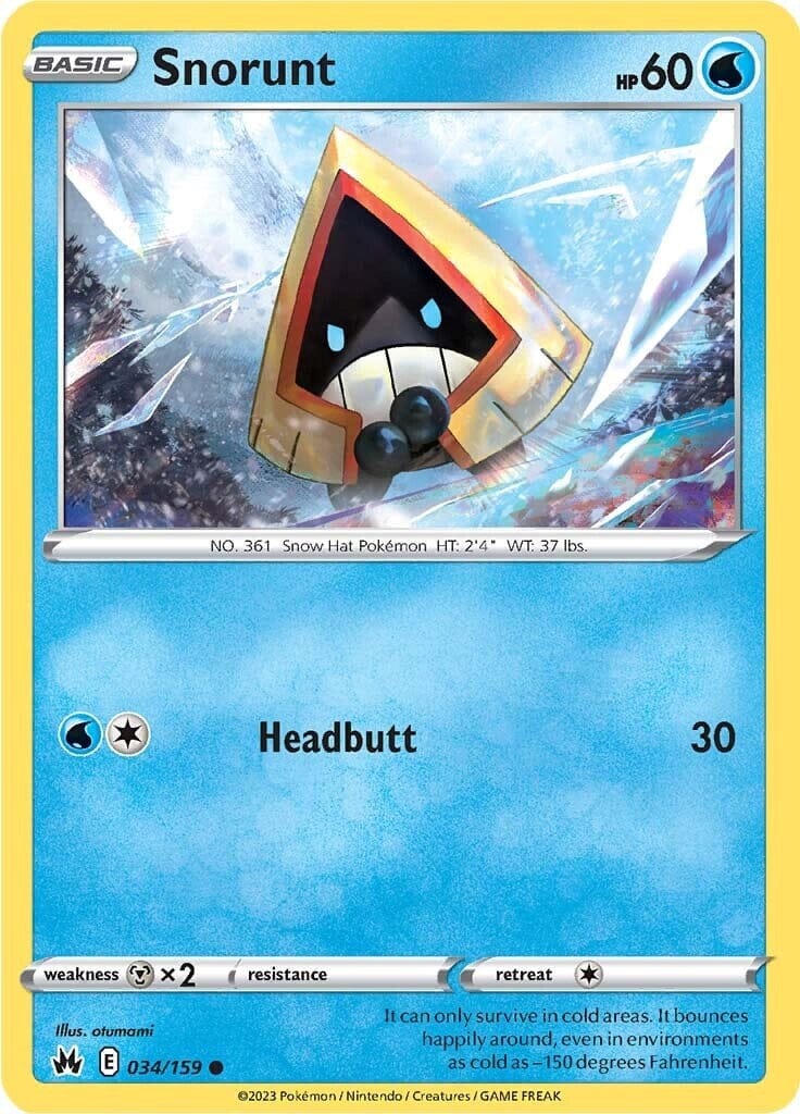 Snorunt (034/159) [Sword & Shield: Crown Zenith] Pokemon Single Pokémon  | Multizone: Comics And Games