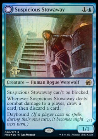 Suspicious Stowaway // Seafaring Werewolf [Innistrad: Midnight Hunt Prerelease Promos] MTG Single Magic: The Gathering  | Multizone: Comics And Games