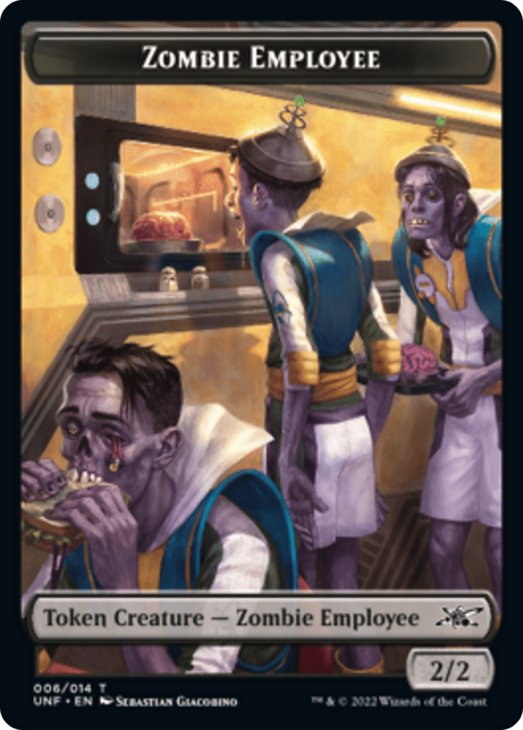 Zombie Employee // Food (010) Double-sided Token [Unfinity Tokens] MTG Single Magic: The Gathering  | Multizone: Comics And Games