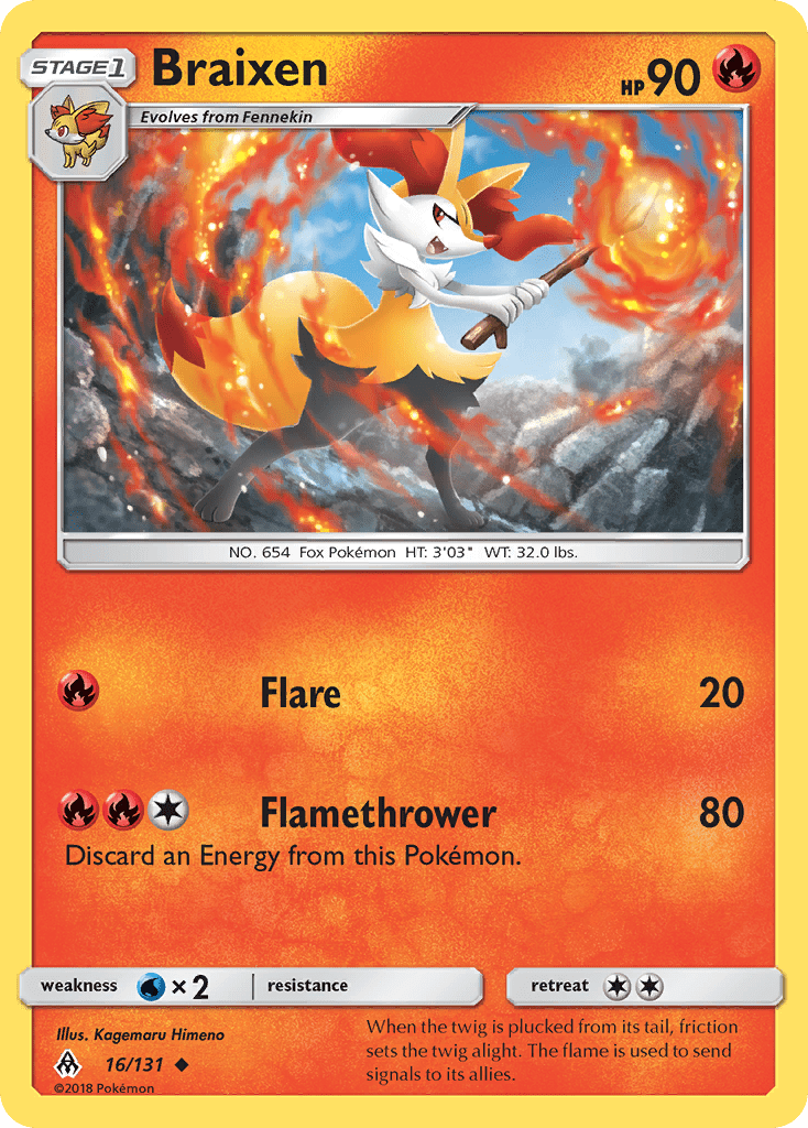 Braixen (16/131) [Sun & Moon: Forbidden Light] Pokemon Single Pokémon  | Multizone: Comics And Games