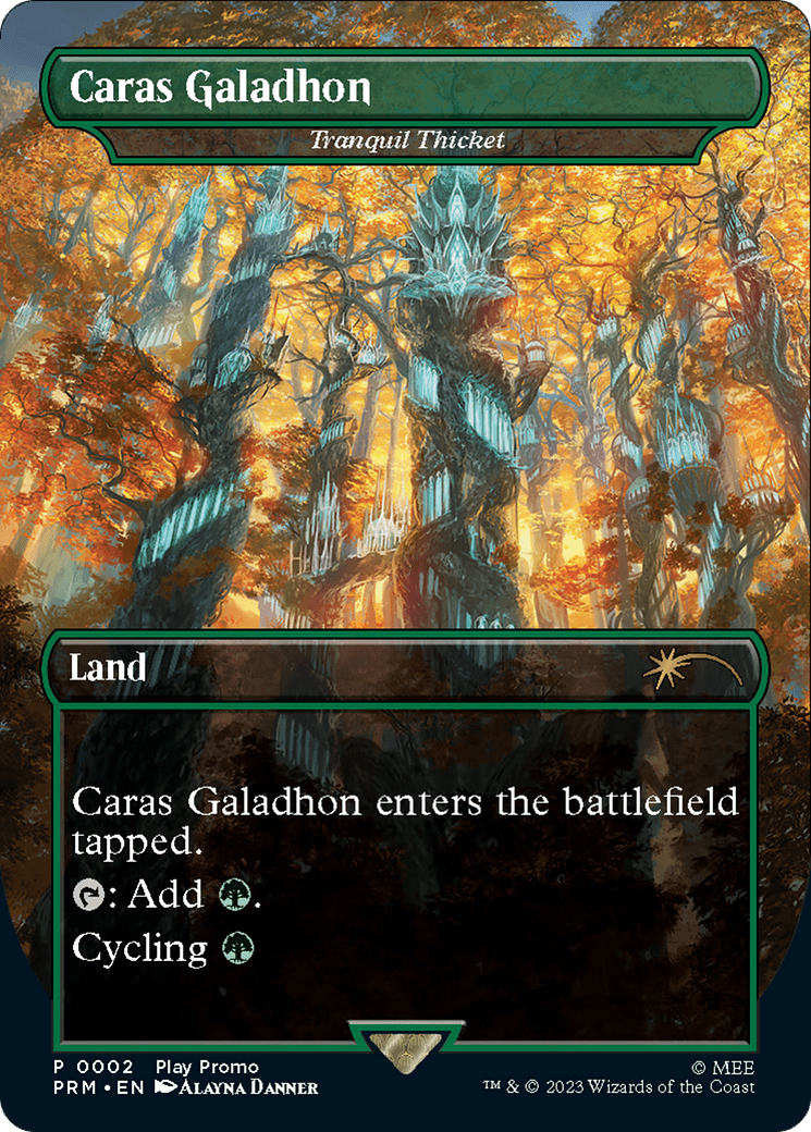 Tranquil Thicket - Caras Galadhon (Borderless) [Wizards Play Network 2023] MTG Single Magic: The Gathering  | Multizone: Comics And Games