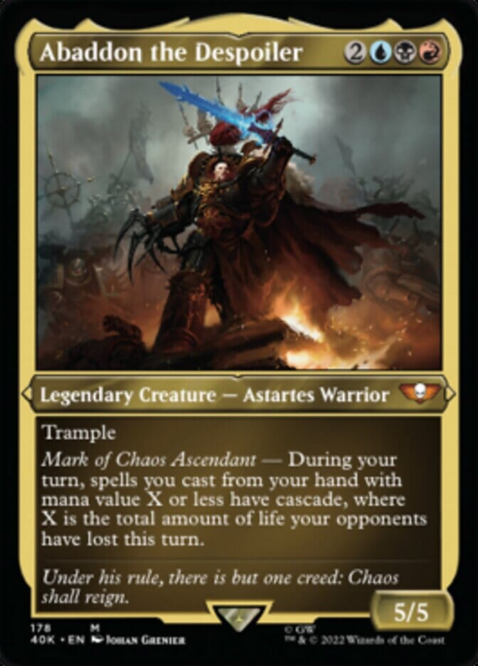 Abaddon the Despoiler (Display Commander) (Surge Foil) [Universes Beyond: Warhammer 40,000] MTG Single Magic: The Gathering  | Multizone: Comics And Games
