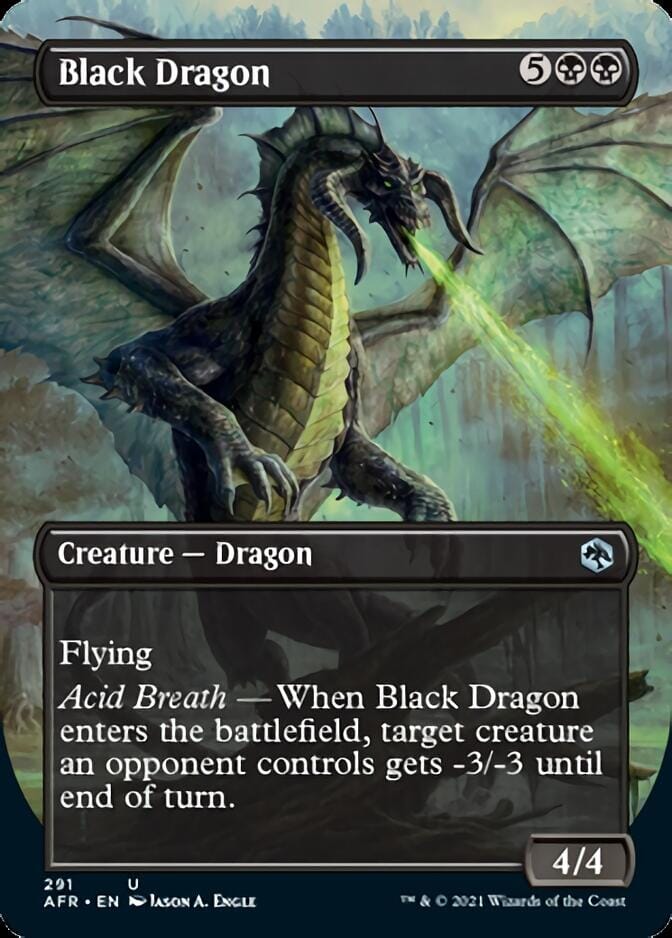 Black Dragon (Borderless Alternate Art) [Dungeons & Dragons: Adventures in the Forgotten Realms] MTG Single Magic: The Gathering  | Multizone: Comics And Games