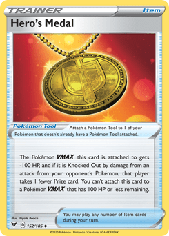 Hero's Medal (152/185) [Sword & Shield: Vivid Voltage] Pokemon Single Pokémon  | Multizone: Comics And Games