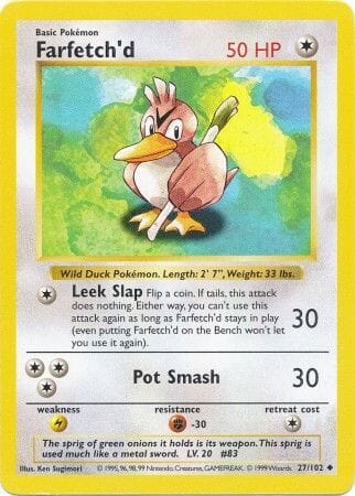 Farfetch'd (27/102) [Base Set Shadowless Unlimited] Pokemon Single Pokémon  | Multizone: Comics And Games