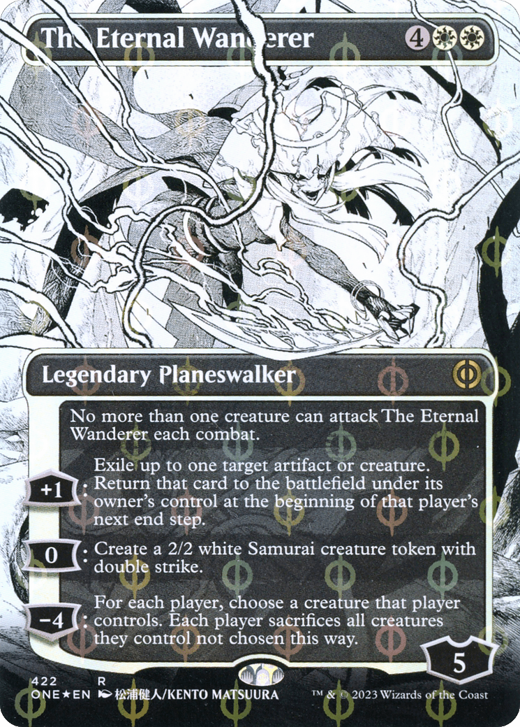 The Eternal Wanderer (Borderless Manga Step-and-Compleat Foil) [Phyrexia: All Will Be One] MTG Single Magic: The Gathering  | Multizone: Comics And Games