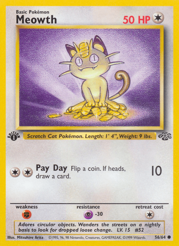 Meowth (56/64) [Jungle 1st Edition] Pokemon Single Pokémon  | Multizone: Comics And Games