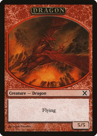 Dragon Token [Tenth Edition Tokens] MTG Single Magic: The Gathering  | Multizone: Comics And Games