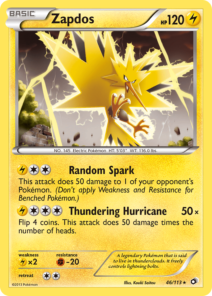 Zapdos (46/113) (Theme Deck Exclusive) [Black & White: Legendary Treasures] Pokemon Single Pokémon  | Multizone: Comics And Games