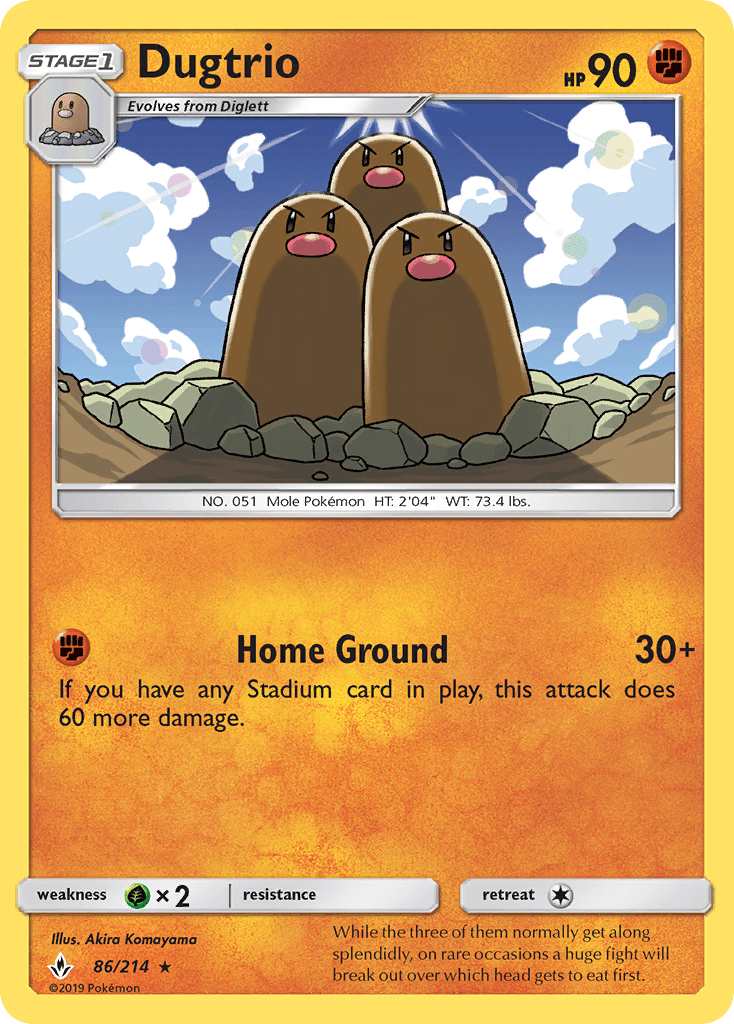 Dugtrio (86/214) [Sun & Moon: Unbroken Bonds] Pokemon Single Pokémon  | Multizone: Comics And Games