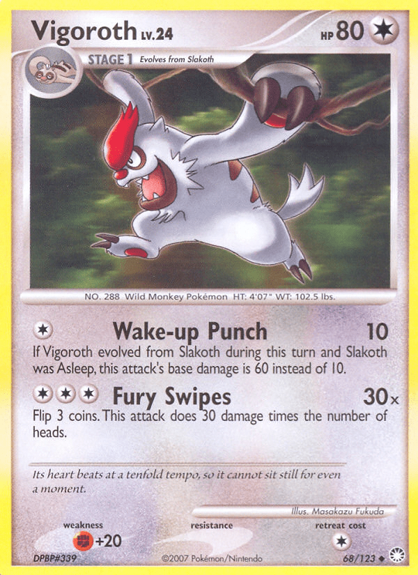 Vigoroth (68/123) [Diamond & Pearl: Mysterious Treasures] Pokemon Single Pokémon  | Multizone: Comics And Games