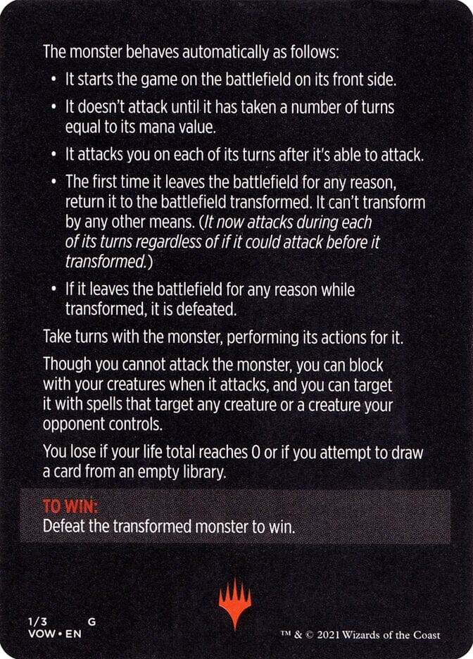 Monster of The Week (Magic Minigame) [Innistrad: Crimson Vow Minigame] MTG Single Magic: The Gathering  | Multizone: Comics And Games