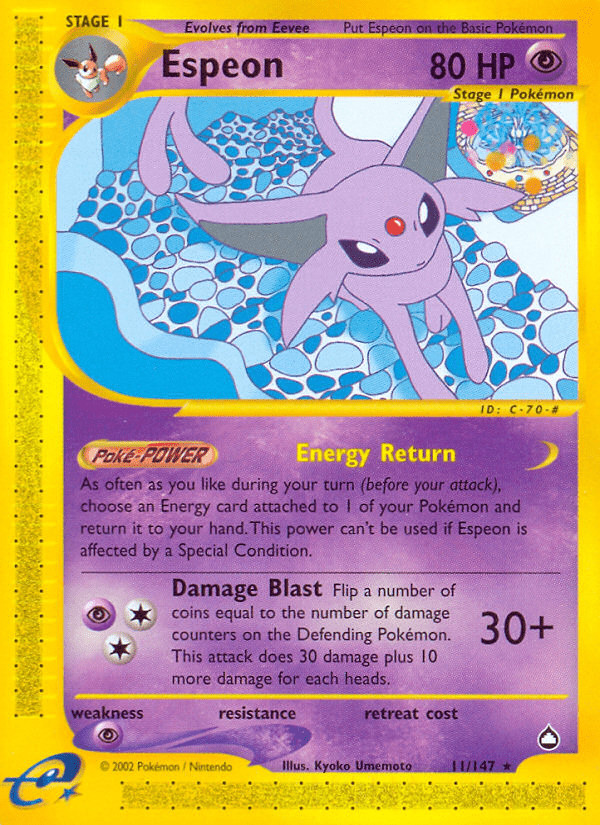 Espeon (11/147) [Aquapolis] Pokemon Single Pokémon  | Multizone: Comics And Games