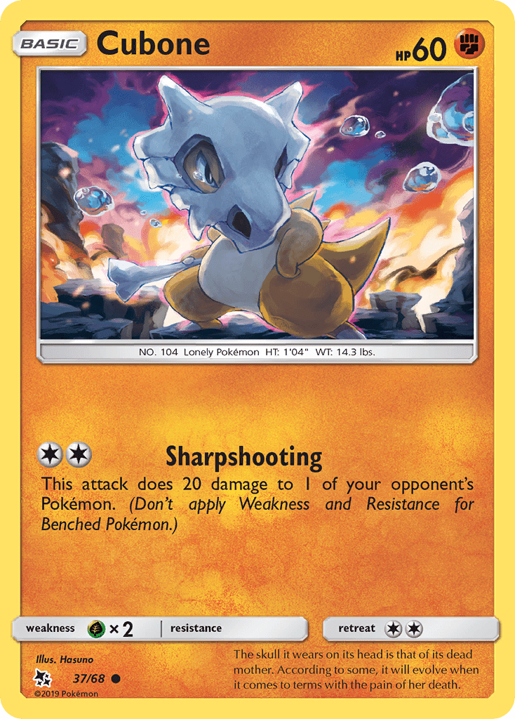Cubone (37/68) [Sun & Moon: Hidden Fates] Pokemon Single Pokémon  | Multizone: Comics And Games