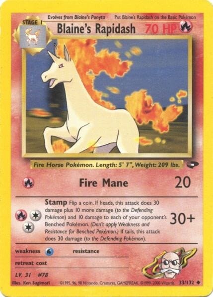 Blaine's Rapidash (33/132) [Gym Challenge Unlimited] Pokemon Single Pokémon  | Multizone: Comics And Games