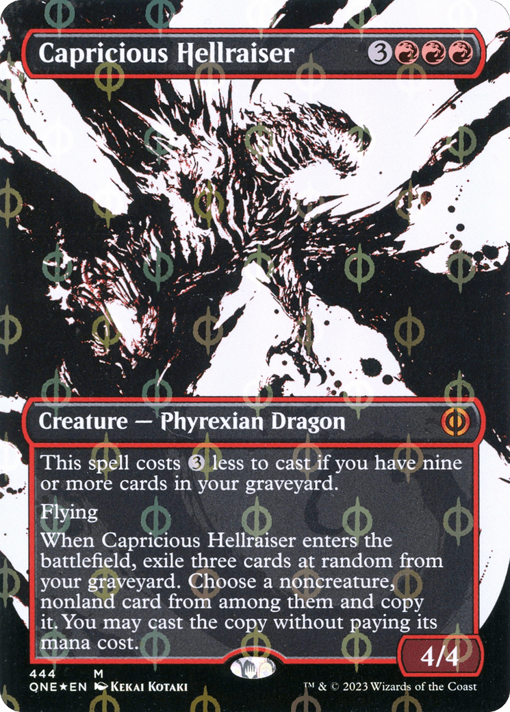 Capricious Hellraiser (Borderless Ichor Step-and-Compleat Foil) [Phyrexia: All Will Be One] MTG Single Magic: The Gathering  | Multizone: Comics And Games