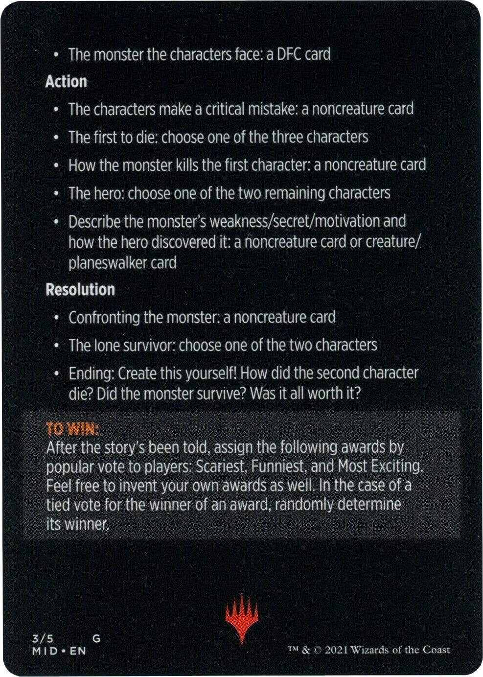 Into the Story: Horror Edition (Magic Minigame) [Innistrad: Midnight Hunt Minigame] MTG Single Magic: The Gathering  | Multizone: Comics And Games