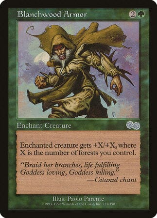Blanchwood Armor [Urza's Saga] MTG Single Magic: The Gathering  | Multizone: Comics And Games