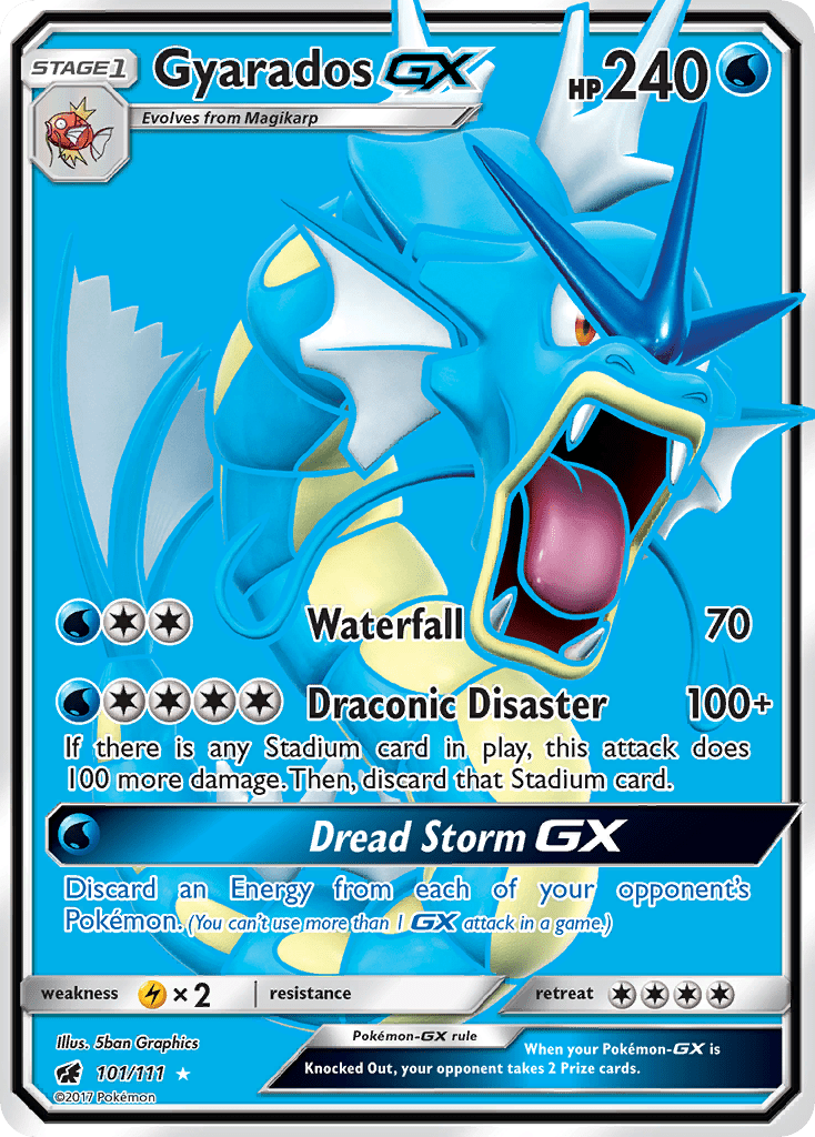 Gyarados GX (101/111) [Sun & Moon: Crimson Invasion] Pokemon Single Pokémon  | Multizone: Comics And Games