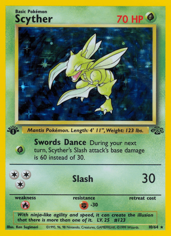 Scyther (10/64) [Jungle 1st Edition] Pokemon Single Pokémon  | Multizone: Comics And Games