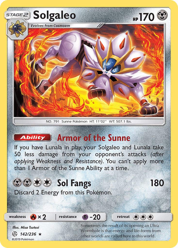 Solgaleo (142/236) [Sun & Moon: Cosmic Eclipse] Pokemon Single Pokémon  | Multizone: Comics And Games