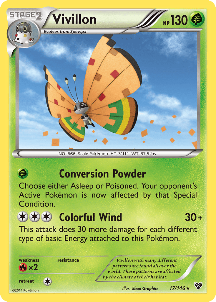 Vivillon (17/146) (High Plains Form/Orange Wings) [XY: Base Set] Pokemon Single Pokémon  | Multizone: Comics And Games