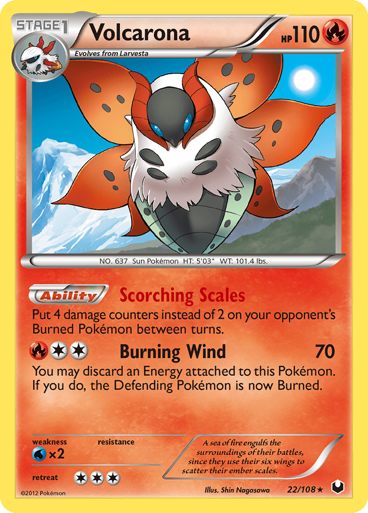 Volcarona (22/108) [Black & White: Dark Explorers] Pokemon Single Pokémon  | Multizone: Comics And Games