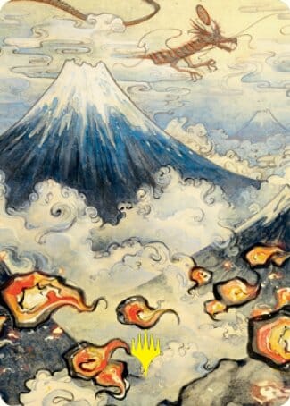 Mountain Art Card (Gold-Stamped Signature) [Kamigawa: Neon Dynasty Art Series] MTG Single Magic: The Gathering  | Multizone: Comics And Games