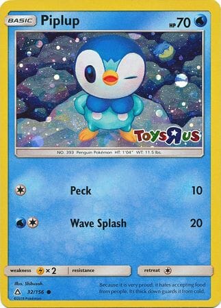 Piplup (32/156) (Toys R Us Promo) [Sun & Moon: Ultra Prism] Pokemon Single Pokémon  | Multizone: Comics And Games