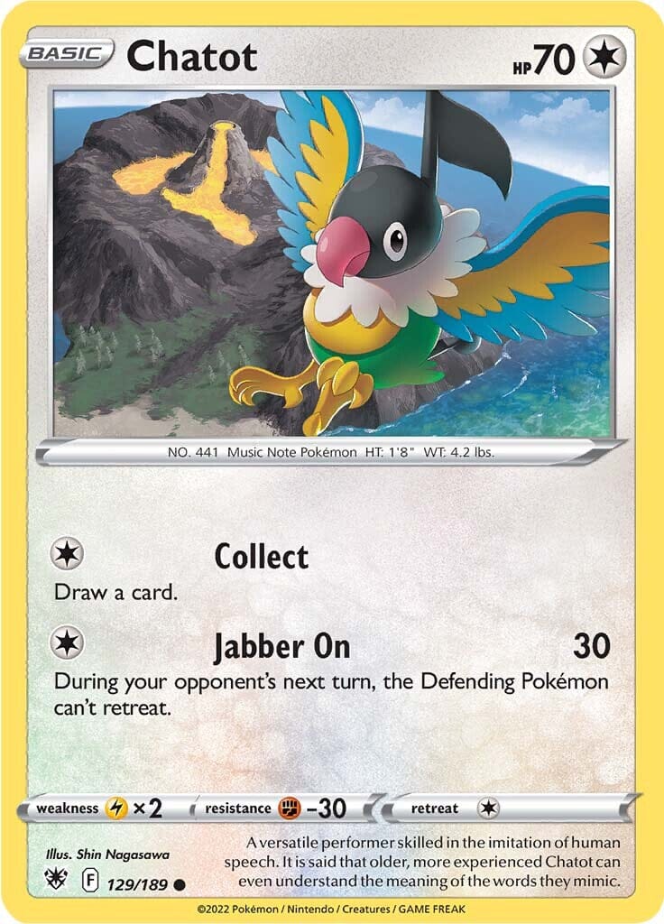 Chatot (129/189) [Sword & Shield: Astral Radiance] Pokemon Single Pokémon  | Multizone: Comics And Games