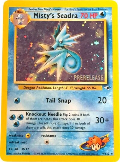 Misty's Seadra (9/132) (Prerelease Promo) [Gym Heroes Unlimited] Pokemon Single Pokémon  | Multizone: Comics And Games