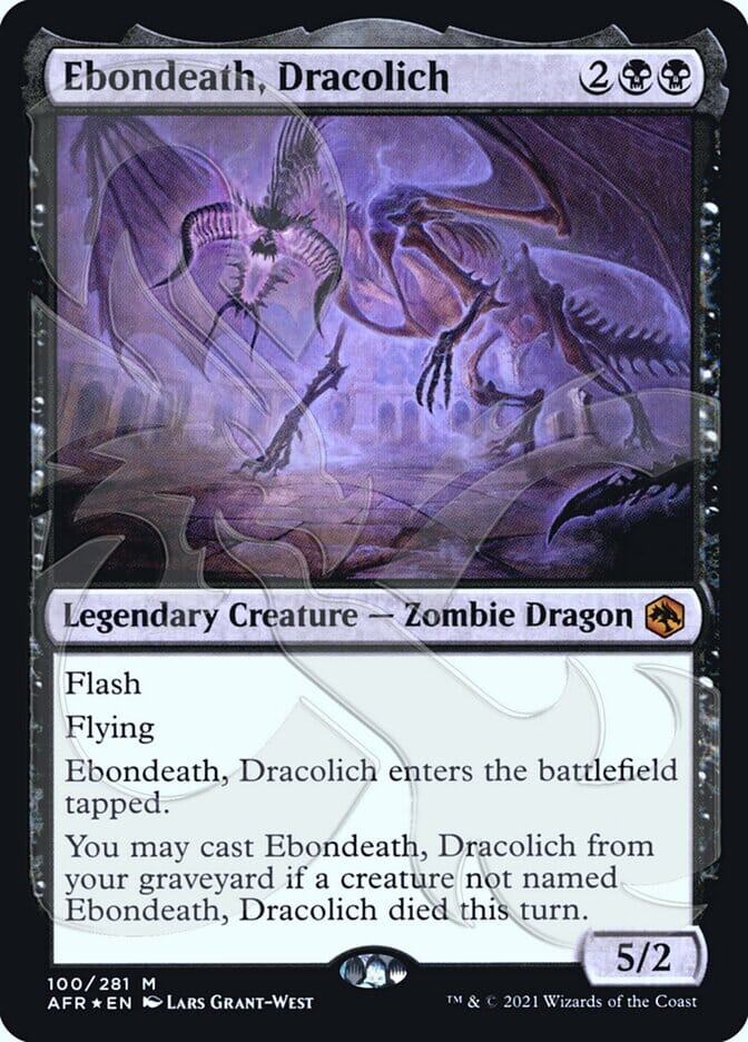 Ebondeath, Dracolich (Ampersand Promo) [Dungeons & Dragons: Adventures in the Forgotten Realms Promos] MTG Single Magic: The Gathering  | Multizone: Comics And Games