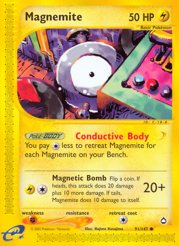 Magnemite (91/147) [Aquapolis] Pokemon Single Pokémon  | Multizone: Comics And Games