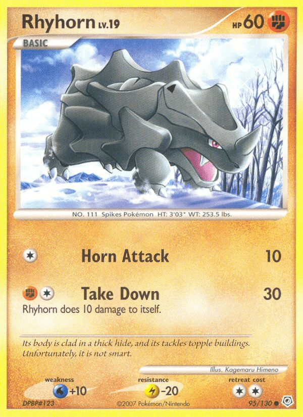 Rhyhorn (95/130) [Diamond & Pearl: Base Set] Pokemon Single Pokémon  | Multizone: Comics And Games