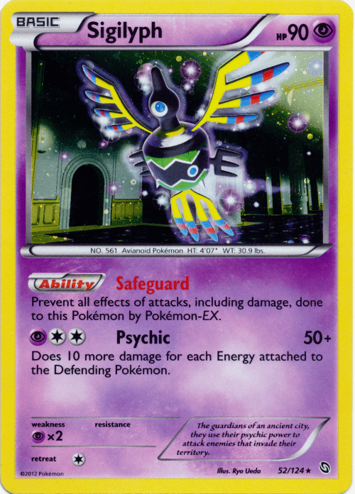 Sigilyph (52/124) (Cosmos Holo) [Black & White: Dragons Exalted] Pokemon Single Pokémon  | Multizone: Comics And Games