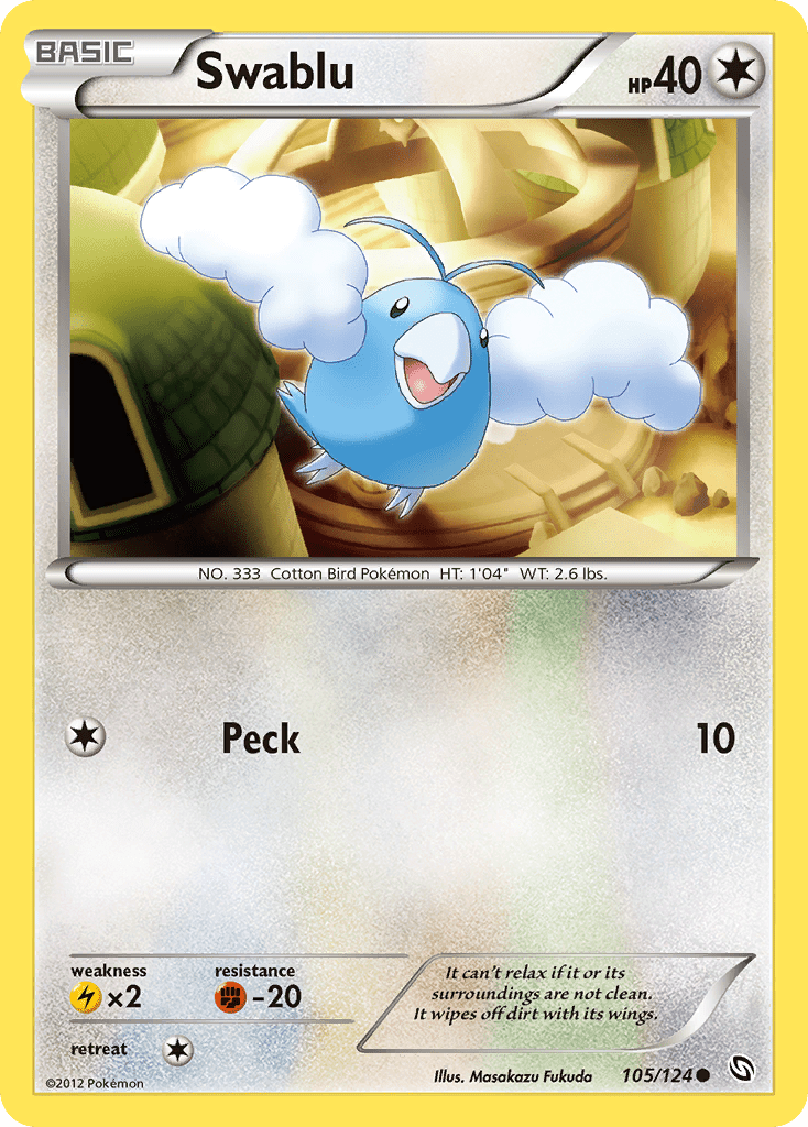 Swablu (105/124) [Black & White: Dragons Exalted] Pokemon Single Pokémon  | Multizone: Comics And Games