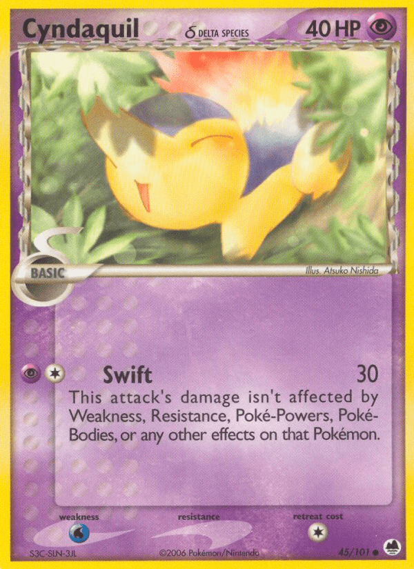 Cyndaquil (45/101) (Delta Species) [EX: Dragon Frontiers] Pokemon Single Pokémon  | Multizone: Comics And Games