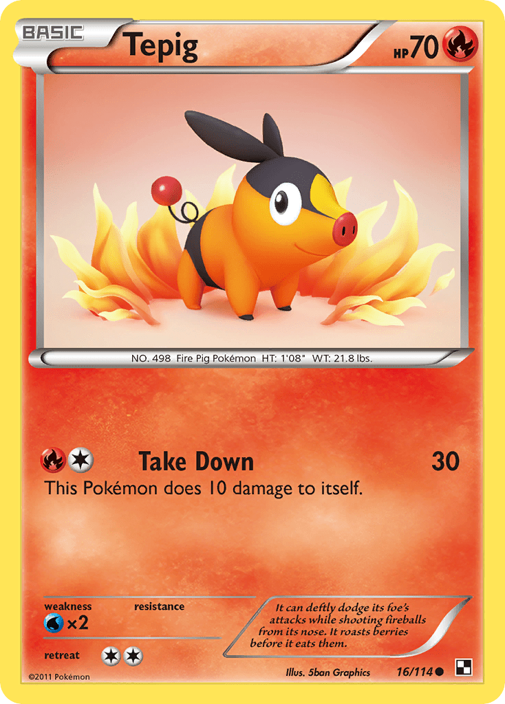 Tepig (16/114) [Black & White: Base Set] Pokemon Single Pokémon  | Multizone: Comics And Games