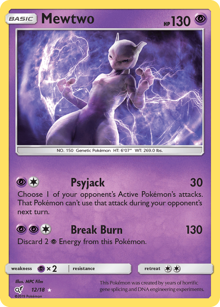 Mewtwo (12/18) [Sun & Moon: Detective Pikachu] Pokemon Single Pokémon  | Multizone: Comics And Games