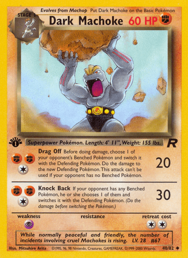 Dark Machoke (40/82) [Team Rocket 1st Edition] Pokemon Single Pokémon  | Multizone: Comics And Games