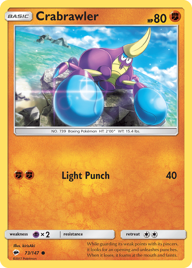 Crabrawler (73/147) [Sun & Moon: Burning Shadows] Pokemon Single Pokémon  | Multizone: Comics And Games