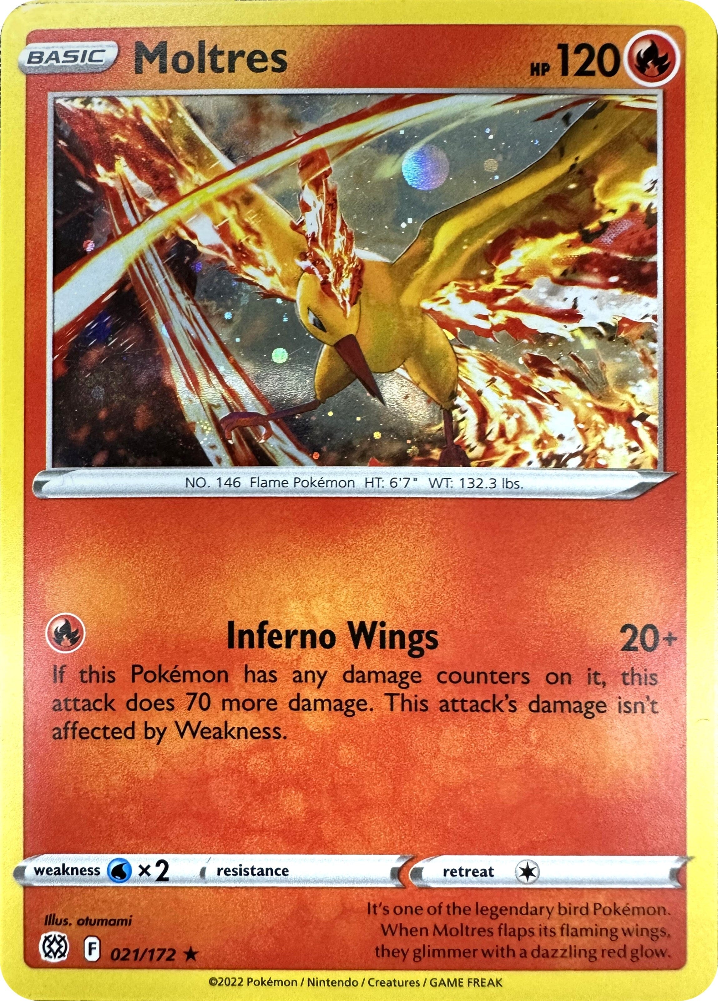 Moltres (021/172) (Cosmos Holo) [Sword & Shield: Brilliant Stars] Pokemon Single Pokémon  | Multizone: Comics And Games