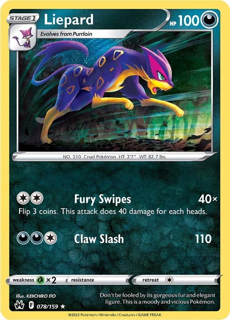 Liepard (078/159) [Sword & Shield: Crown Zenith] Pokemon Single Pokémon  | Multizone: Comics And Games