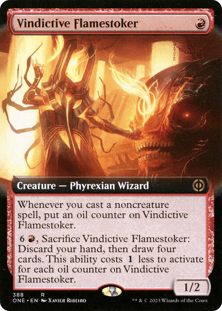 Vindictive Flamestoker (Extended Art) [Phyrexia: All Will Be One] MTG Single Magic: The Gathering  | Multizone: Comics And Games
