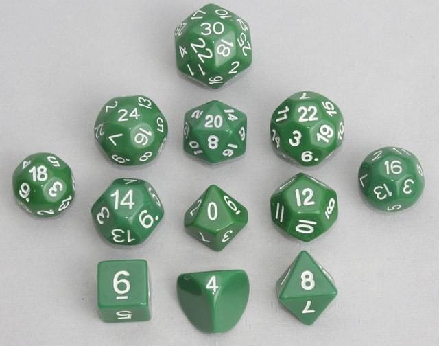 Tiered Dice Green (12 pcs) Miniatures DGS  | Multizone: Comics And Games